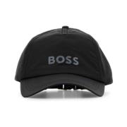 Nylon Baseball Cap Boss , Black , Heren