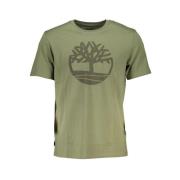 Groen Katoen Bedrukt Logo T-Shirt Timberland , Green , Heren