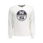 Wit Katoenen Ronde Hals Sweatshirt North Sails , White , Heren