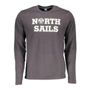 Elegant Grijs Langemouw Katoenen T-Shirt North Sails , Gray , Heren