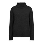 Cashmere Highneck Gebreide Trui Zwart MOS Mosh , Black , Dames