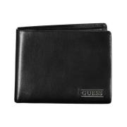 Elegante Zwarte Leren Bifold Portemonnee Guess , Black , Heren