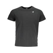 Eenvoudig katoenen T-shirt met ronde hals en logodetail K-Way , Black ...