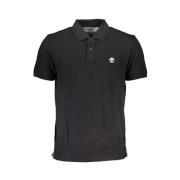 Zwart katoenen poloshirt met korte mouwen Timberland , Black , Heren