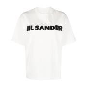 Logo T-shirt Jil Sander , White , Dames