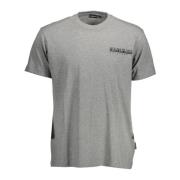 Stijlvol Logo T-shirt in Grijs Napapijri , Gray , Heren