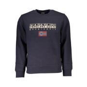 Blauwe Fleece Pullover met Ronde Hals Napapijri , Blue , Heren