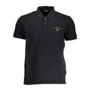 Klassiek Zwart Geborduurd Poloshirt Napapijri , Black , Heren