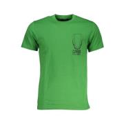 Groen Katoen Logo Print T-Shirt Cavalli Class , Green , Heren