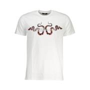 Wit Katoenen Logo Print T-shirt Cavalli Class , White , Heren