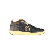 Zwarte Vetersneakers met Contrastdetails Blauer , Black , Heren