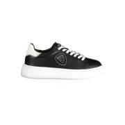 Zwarte Polyester Sneaker met Contrastdetails Blauer , Black , Heren