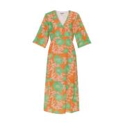 Jurk met bloemenmotief Ganni , Orange , Dames