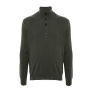 Gestreept Kasjmier Gebreid Poloshirt Brioni , Green , Heren