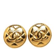 Pre-owned Yellow Gold earrings Chanel Vintage , Yellow , Dames