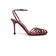 Bordeaux Patent Leren Cage Sandalen Alevi Milano , Red , Dames