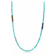 Turquoise Heishi Necklace with Tiger Eye and Blue Lapis Nialaya , Mult...