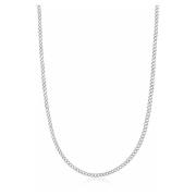 Mens Silver Cuban Link Chain in 3mm Nialaya , Gray , Heren