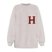 Sweatshirt met logo Halfboy , Gray , Dames