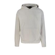 Witte Hoodie Sweatshirt Fluweel Geribbeld Emporio Armani , White , Her...