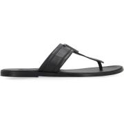 Leren Teenslippers Tom Ford , Black , Heren