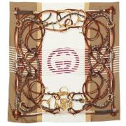 Pre-owned Silk scarves Gucci Vintage , Brown , Dames