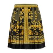 Zijden Bedrukte Rok Versace , Multicolor , Dames