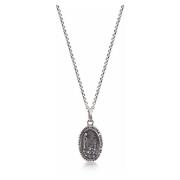 Mens Silver Necklace with Lady Of Fatima Amulet Nialaya , Gray , Heren