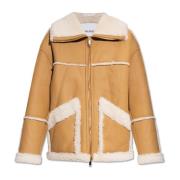 Shearling jas met zakken Halfboy , Brown , Dames