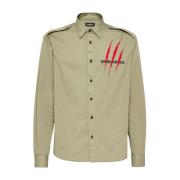 Salie Groen Logo Print Shirt Dsquared2 , Green , Heren