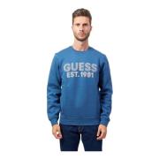 Blauwe Crewneck Sweater Guess , Blue , Heren