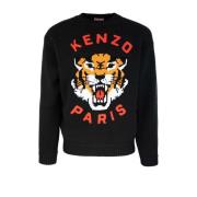 Zwarte Tijger Geborduurde Trui Kenzo , Black , Heren