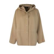 Bruine Wollen Jas Max Mara , Beige , Dames