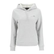 Contrast Logo Lichtgewicht Hoodie A.p.c. , Gray , Dames