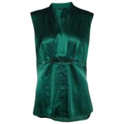 Pre-owned Silk tops Gucci Vintage , Green , Dames