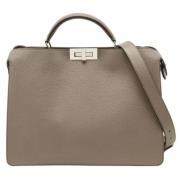 Pre-owned Leather fendi-bags Fendi Vintage , Beige , Heren