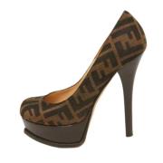 Pre-owned Canvas heels Fendi Vintage , Brown , Dames