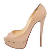 Pre-owned Leather heels Christian Louboutin Pre-owned , Beige , Dames