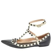 Pre-owned Leather flats Valentino Vintage , Black , Dames