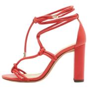 Pre-owned Leather sandals Alexandre Birman Pre-owned , Orange , Dames