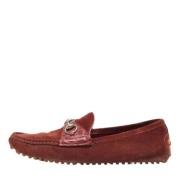 Pre-owned Suede flats Gucci Vintage , Red , Heren