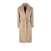 Wollen jas met sjaalkraag Max Mara Studio , Beige , Dames