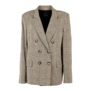 Elegante Casual Stijl Dames Blazer Jas Pinko , Brown , Dames