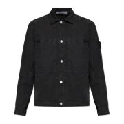 Jas met logo Stone Island , Black , Heren