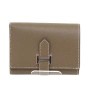 Pre-owned Leather wallets Hermès Vintage , Gray , Dames