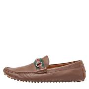 Pre-owned Leather flats Gucci Vintage , Brown , Heren