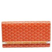 Pre-owned Leather clutches Goyard Vintage , Orange , Dames