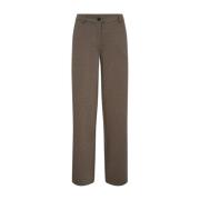 Elegante Wijde Pijp Broek Freequent , Brown , Dames