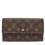 Pre-owned Coated canvas wallets Louis Vuitton Vintage , Brown , Dames