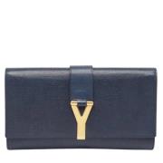 Pre-owned Leather handbags Yves Saint Laurent Vintage , Blue , Dames